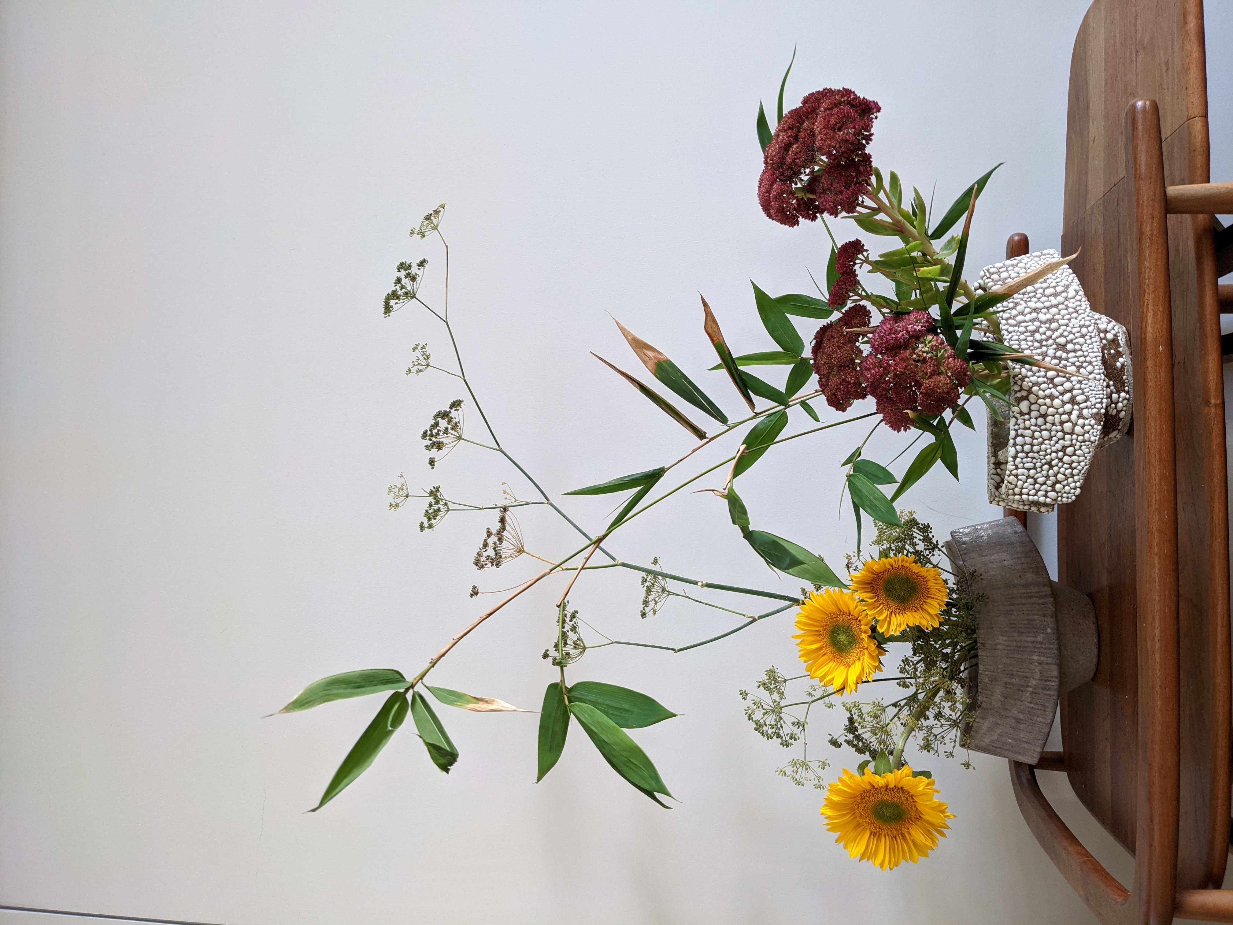 Ikebana arrangement made by Laura Cohen while taking Horticulture classes at CCSF.