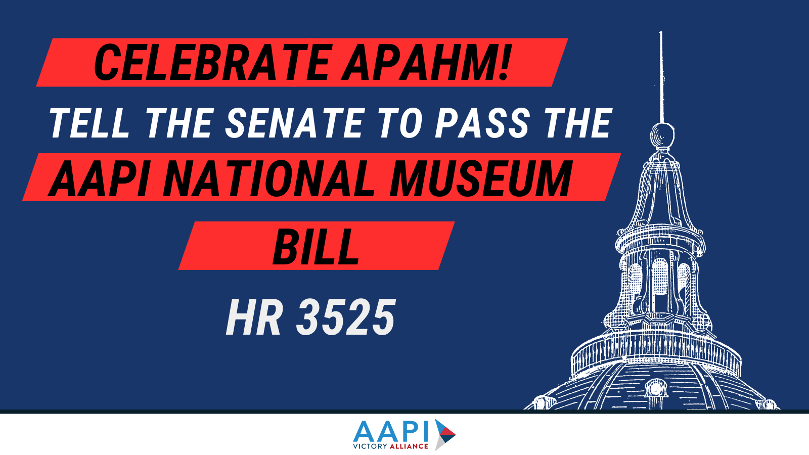 Petition graphic for first national AAPI museum