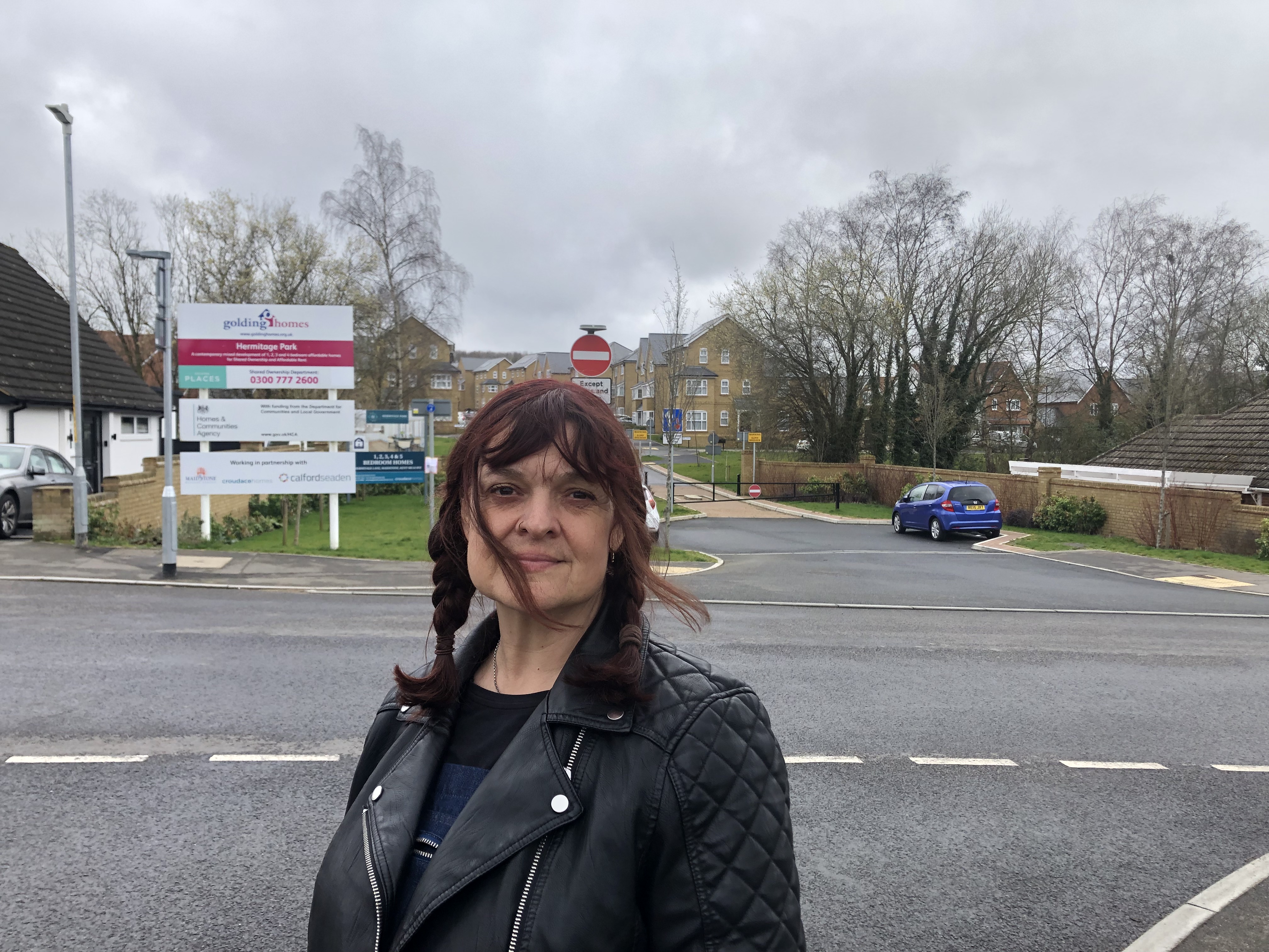 Green Rachel Rodwell by the 'Gate' where the new bus service should run