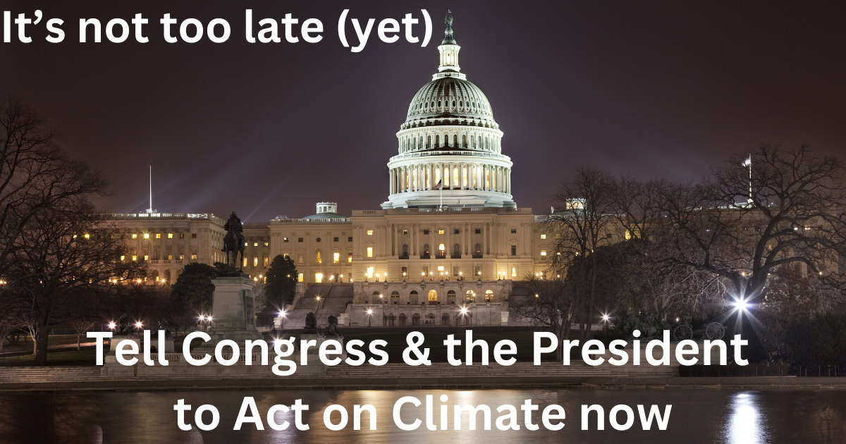 It's not too late (yet). Tell Congress and the President to Act on Climate Now