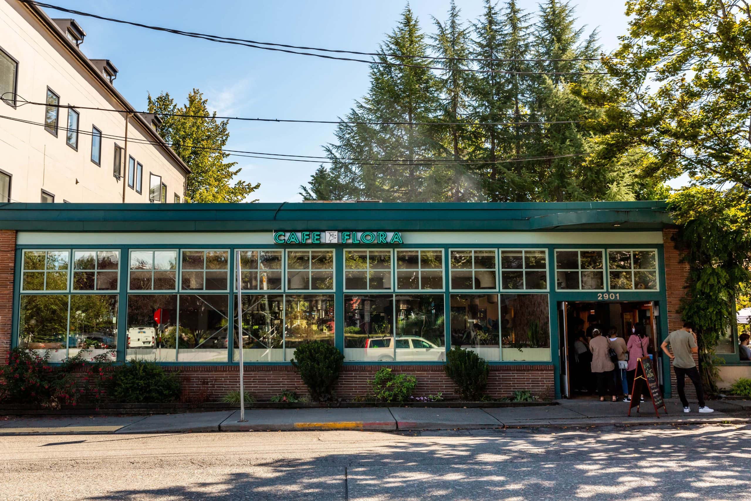 Image of Seattle's Cafe Flora, a popular cafe in Madison Valley