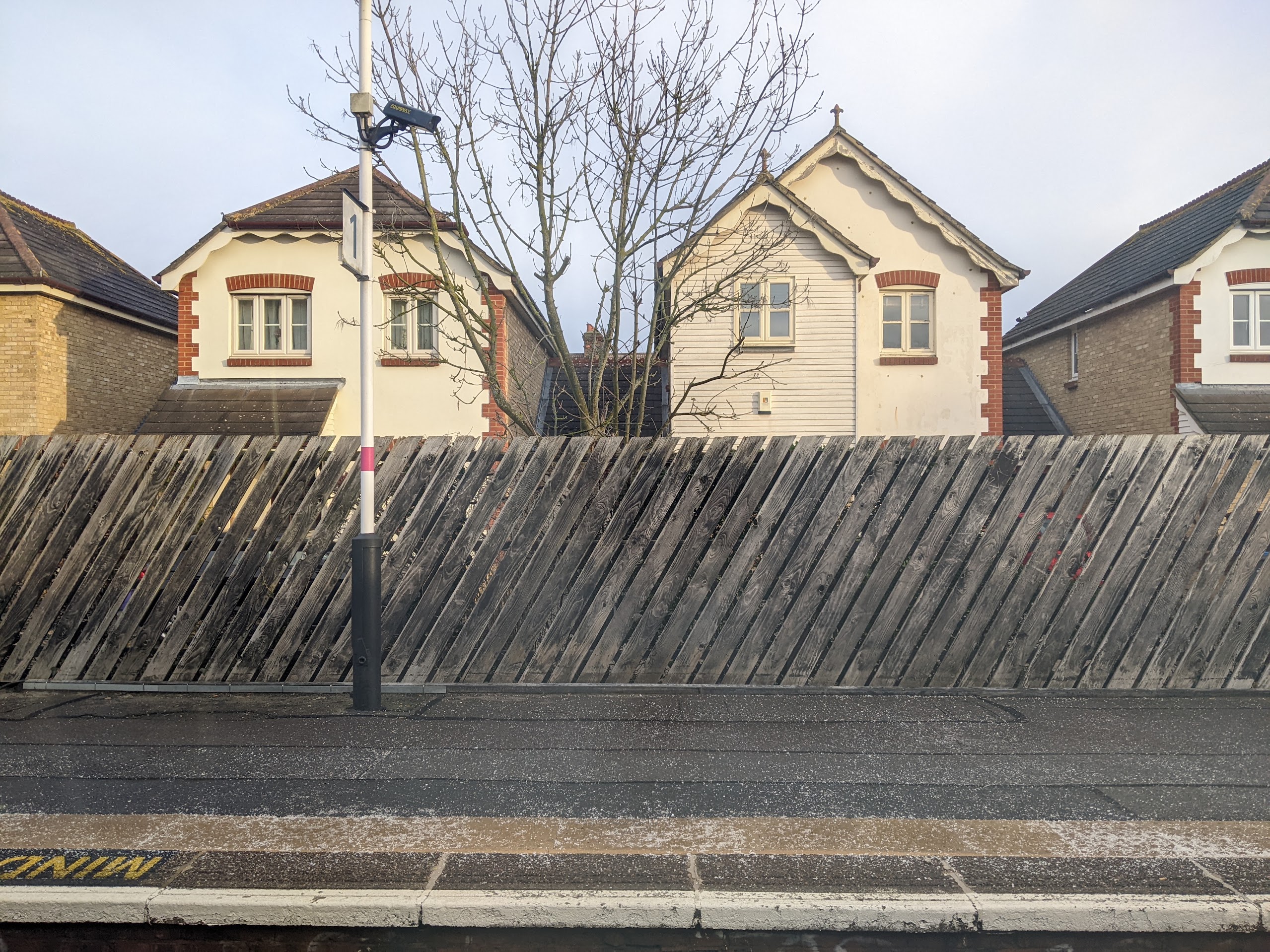 Houses next to platform