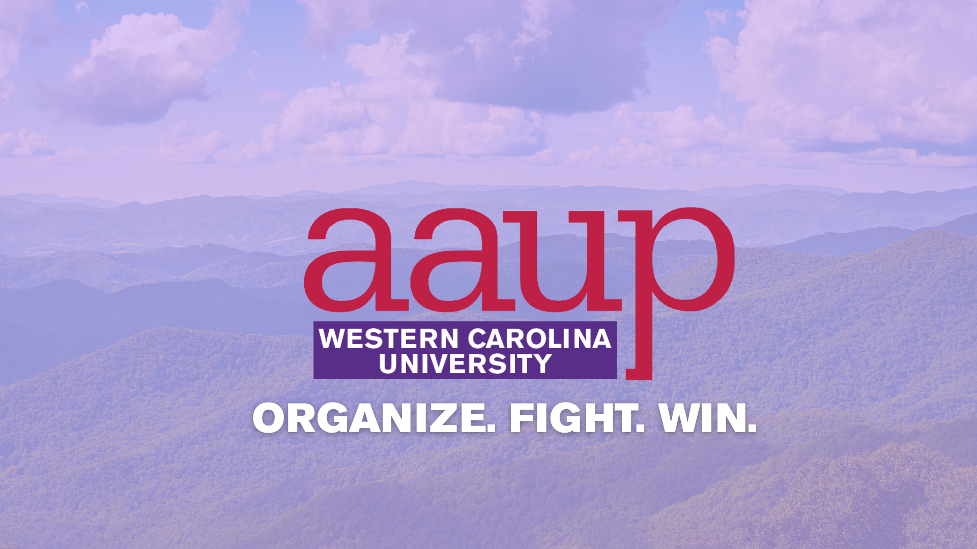 WCU AAUP logo with organize, fight, win on the bottom