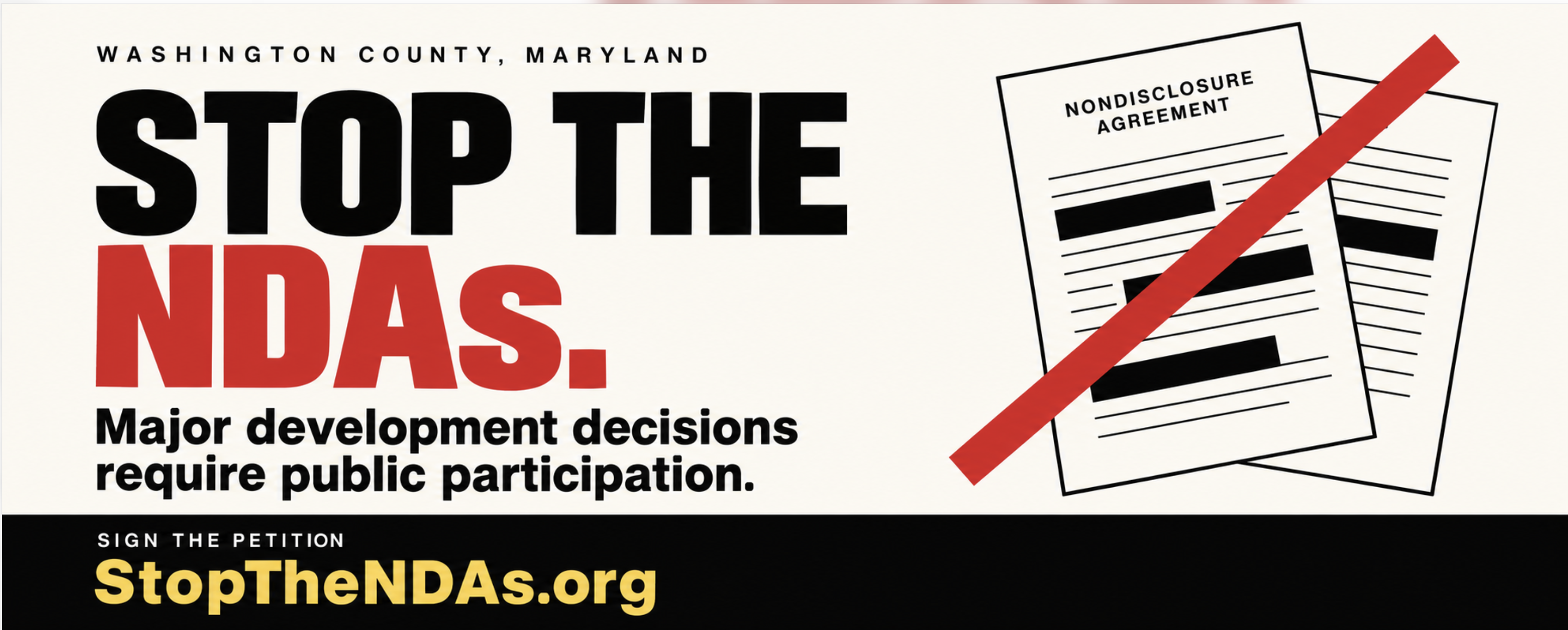 Stop the NDAs! before the County commits money, infrastructure, contracts, or political support they need to consult with the public.