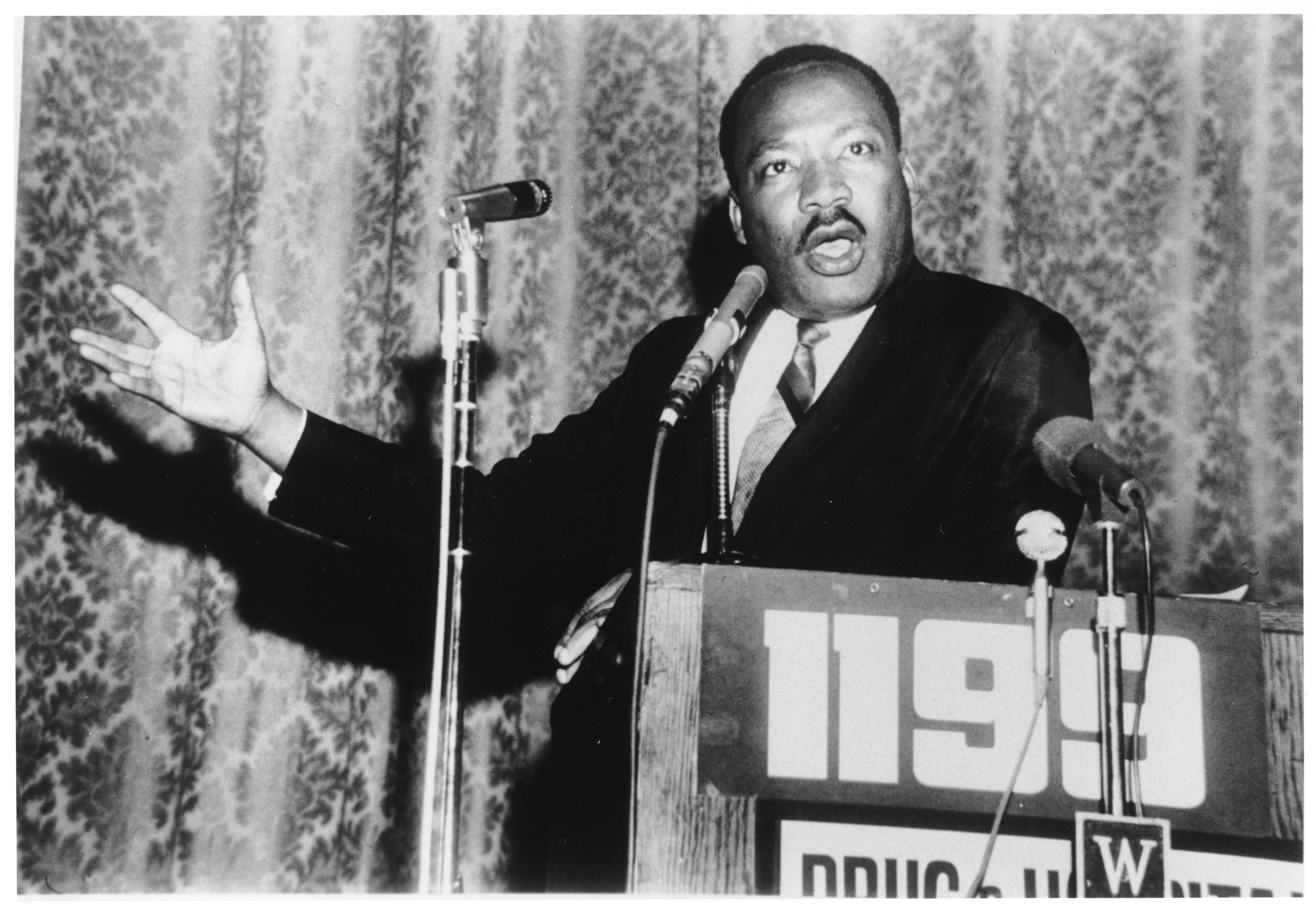 Dr. King addressing unionized healthcare workers on March 10, 1968.