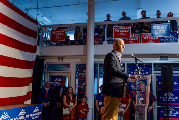 Evan McMullin speaking at 'Courage to Lead' Rally