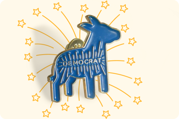 Proud Democratic Donkey Pin