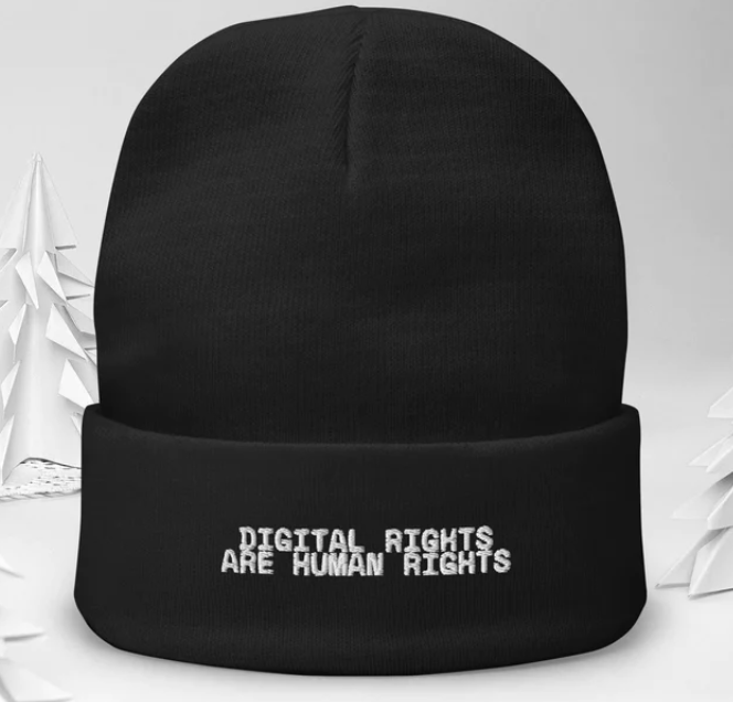 Digital Rights Are Human Rights beanie