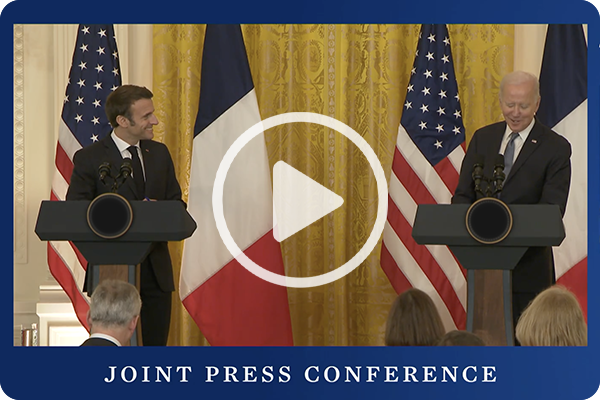 President Joe Biden and President Emmanuel Macron host a joint press conference