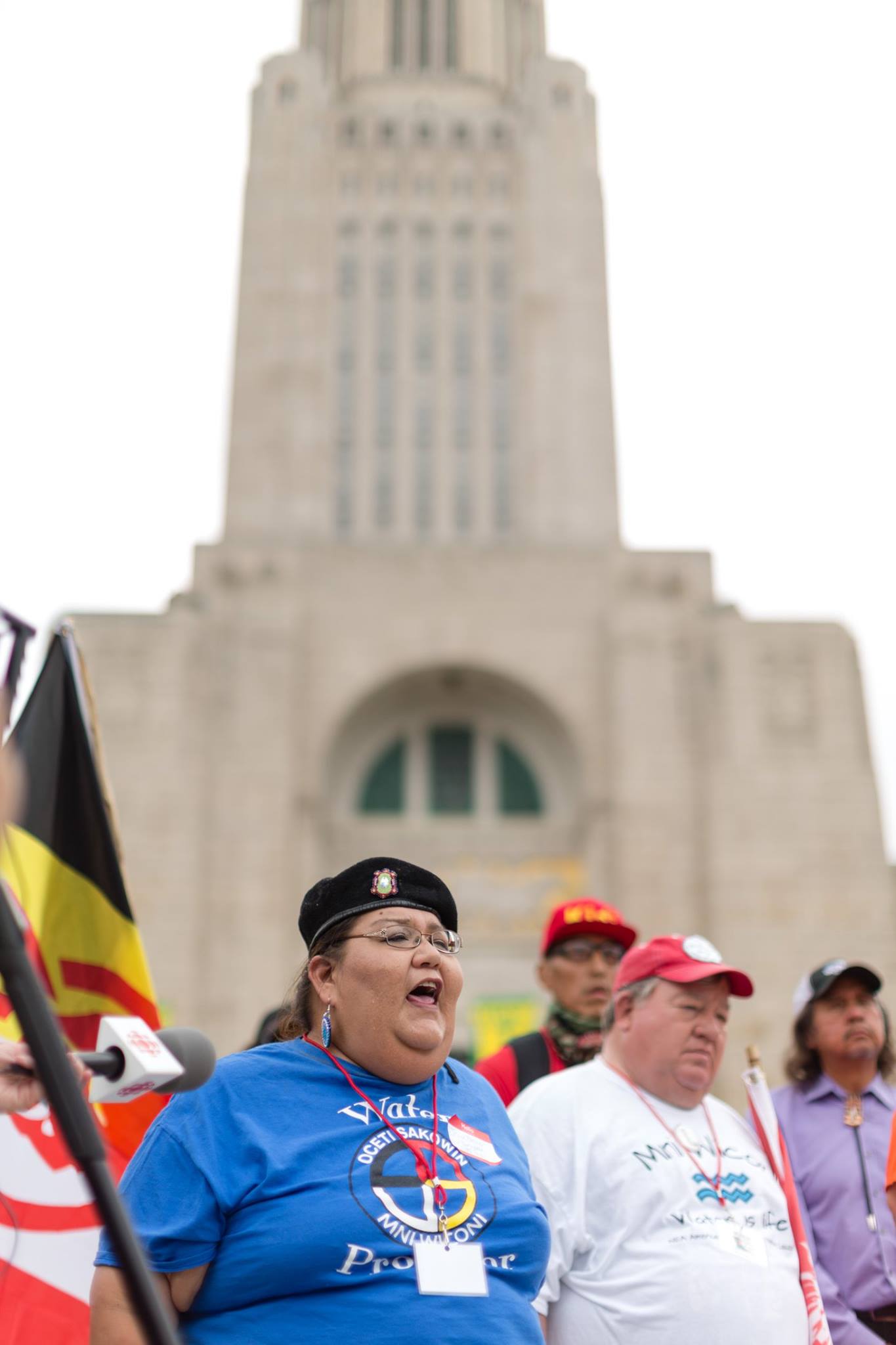 Joye Braun speaks at the Rally to Give KXL the Boot at the Nebraska State Capitol