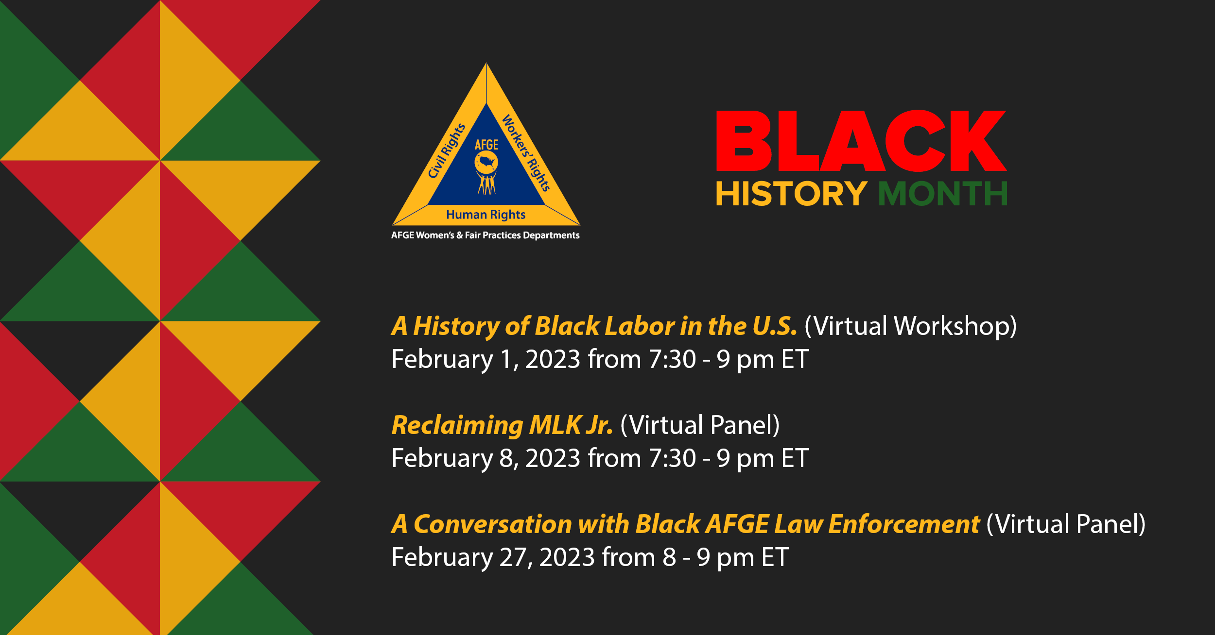 WFP Black History Month Programming Schedule