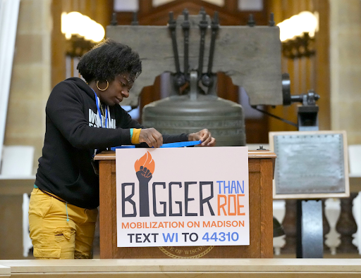 WFP National Director of Organizing and Tech Innovation Jennifer Knox at the ‘Bigger Than Roe National March on Madison’ in Wisconsin on Sunday, January 22, 2023.