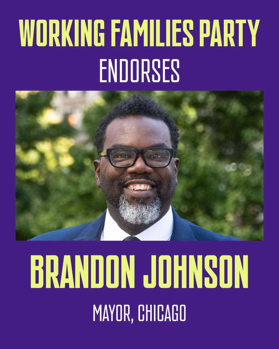 Working Families Party endorses Brandon Johnson; Mayor, Chicago. Photo of Brandon Johnson.