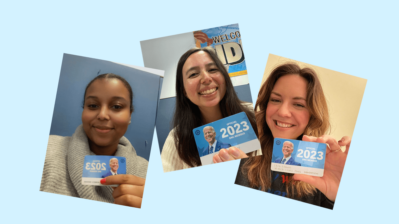 DNC Staff with Their Official 2023 DNC Membership Card