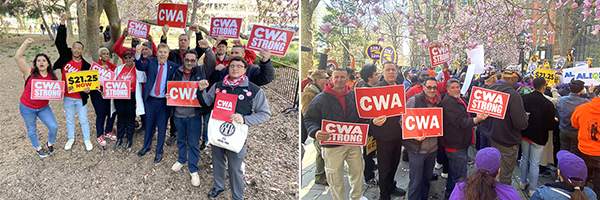 CWAers Rally for Minimum Wage Increase in NYC