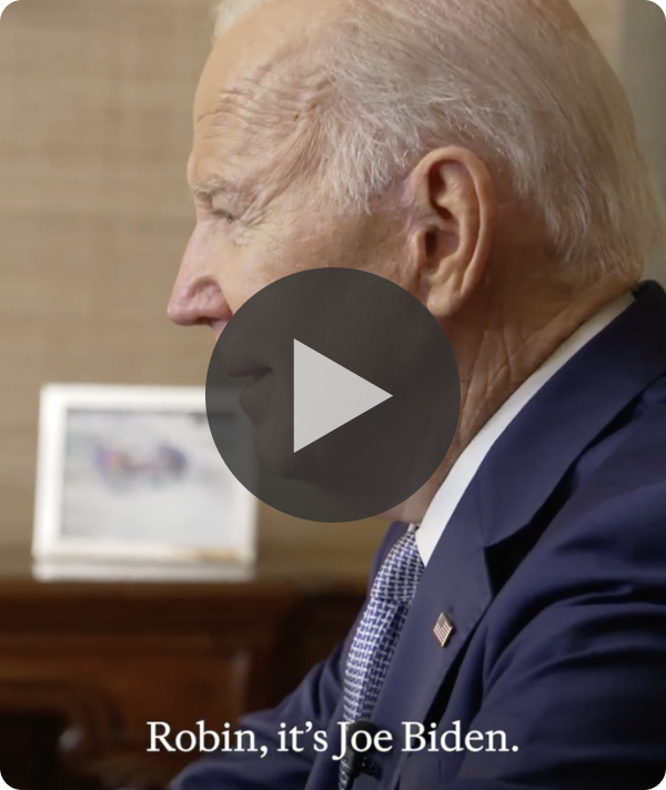 President Biden calling a supporter.