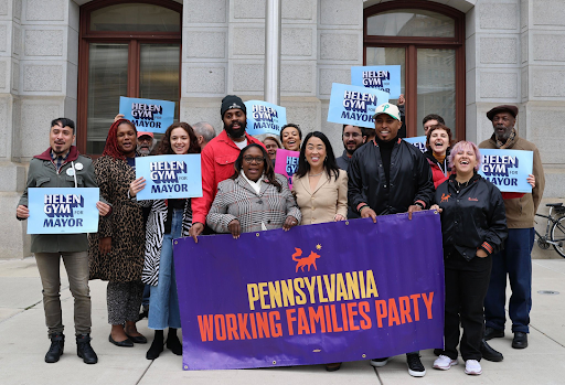 Photo of Helen Gym and WFP supporters.