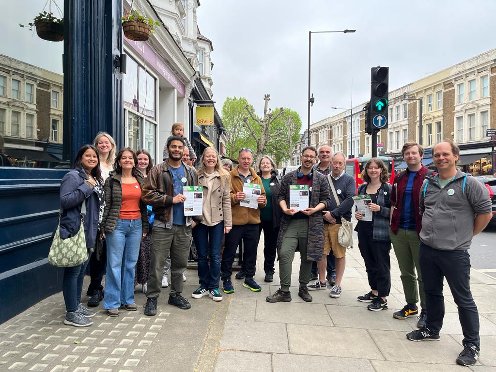 West Central Greens out leafleting in Hammersmith last week