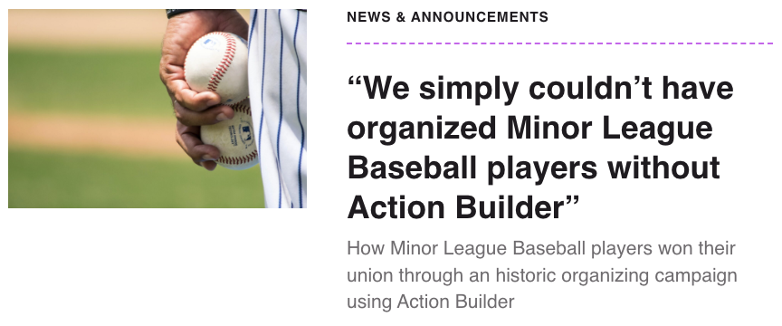 A photo of a baseball player holding two baseballs next to the title of the blog post, 