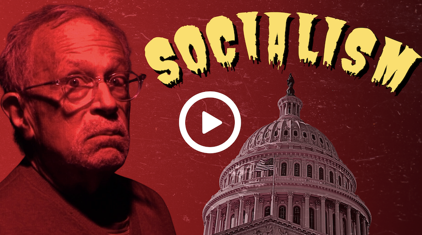 Photo: Reich in front of the capital building Text: SOCIALISM