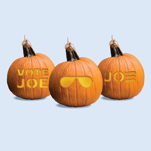 Vote Joe carved pumpkins