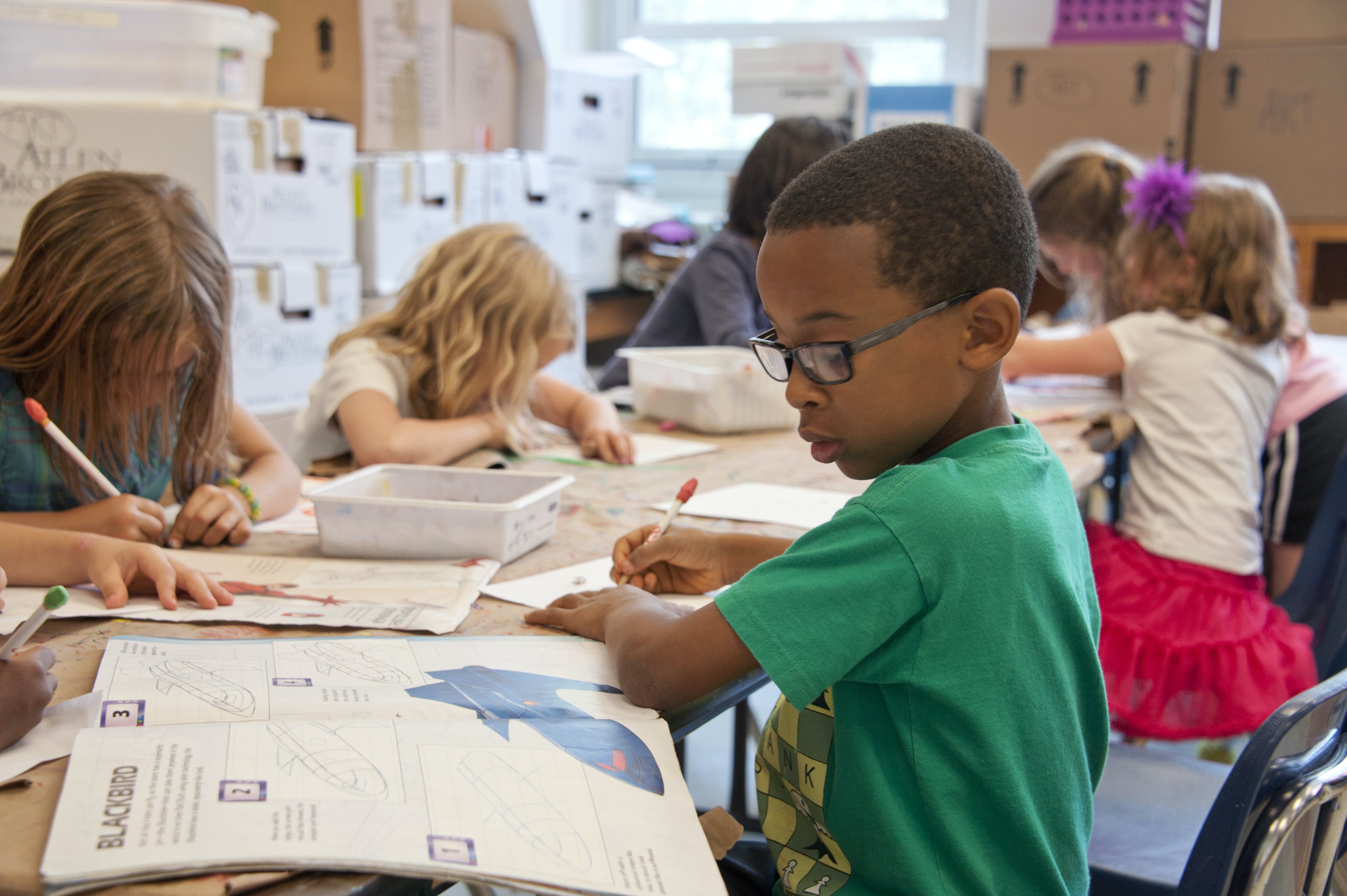 Children studying in Classroom