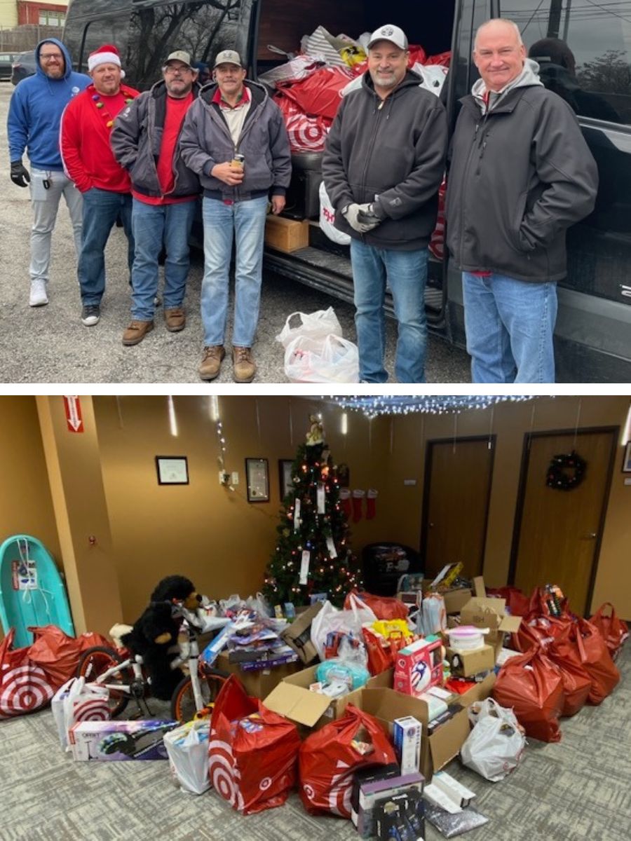 CWA 6360 members donating to a toy drive