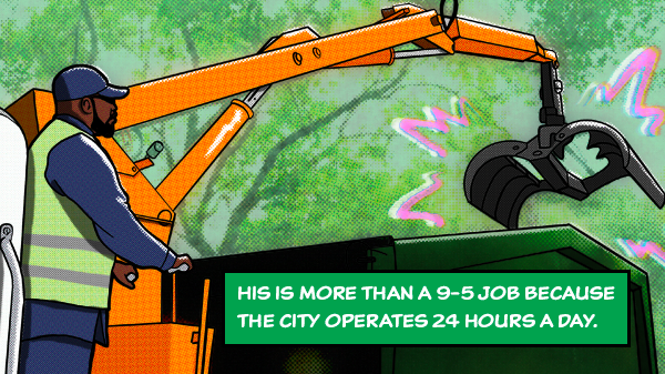 His is more than a 9-5 job because the city operates 24 hours a day.