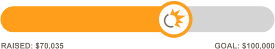 Progress meter: Raised: $70,035 - Goal: $100,000