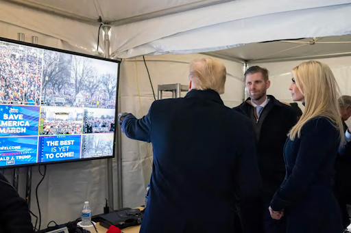 Trump watching the deadly attacks occur.