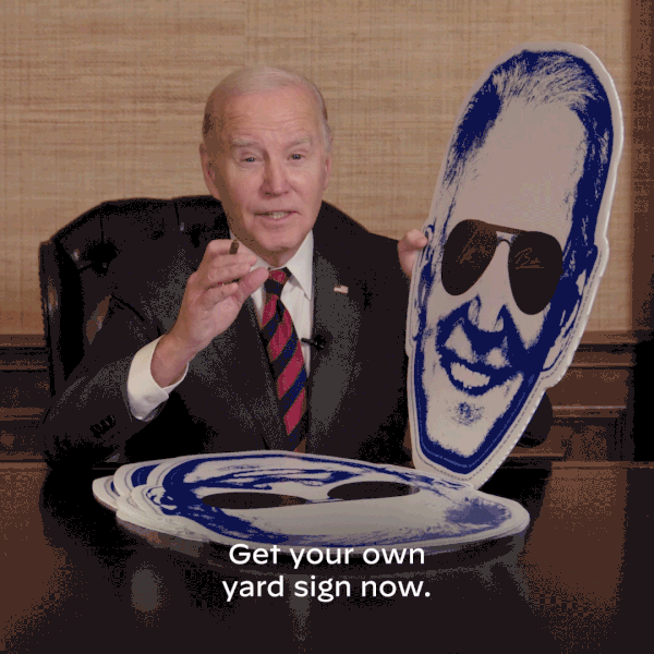Joe Biden signing poster 