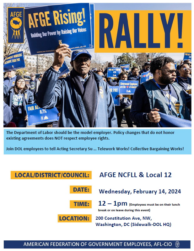 AFGE NCFLL and Local 12 Rally Flyer