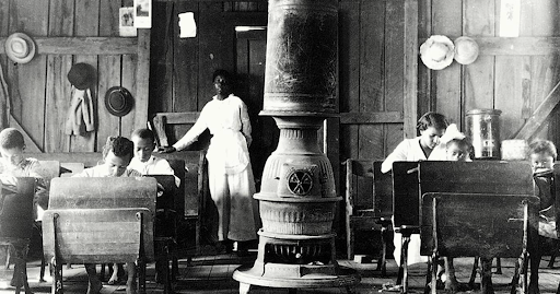 Library of Congress photo of Black children in class