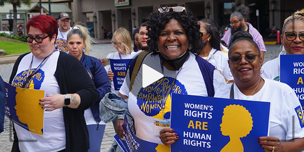 Video screenshot featuring AFGE activists