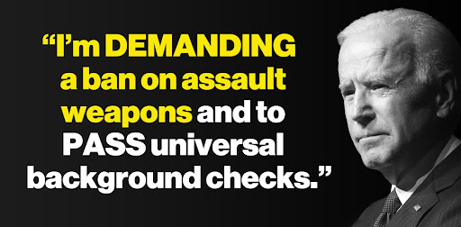President Biden: 'I'm DEMANDING a ban on assault weapons and to PASS universal background checks'