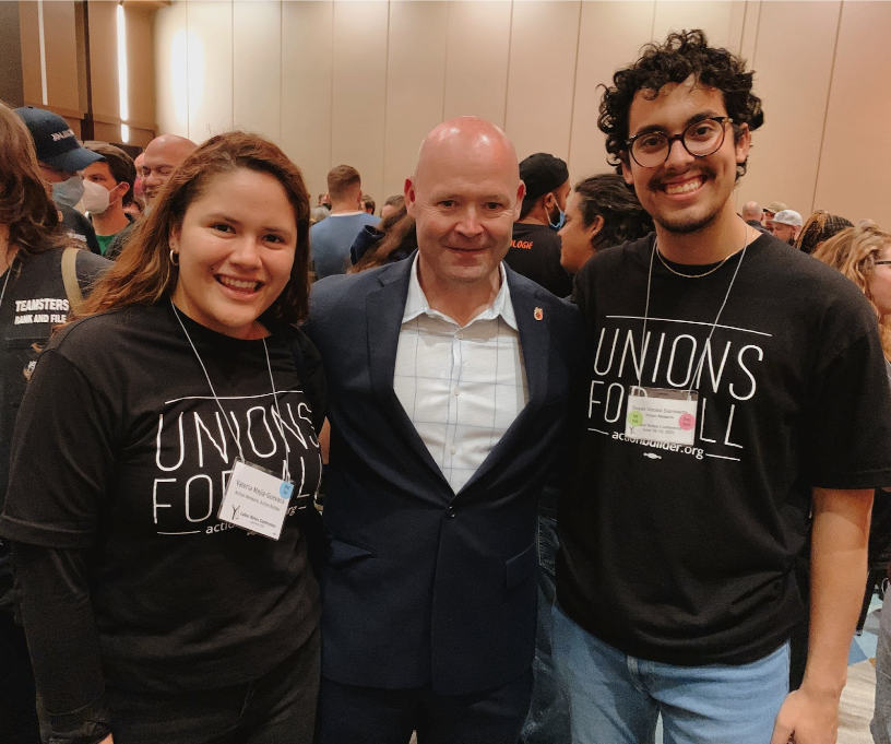 Dayan and I with Teamsters President, Sean O’Brien, at Labor Notes 2022 