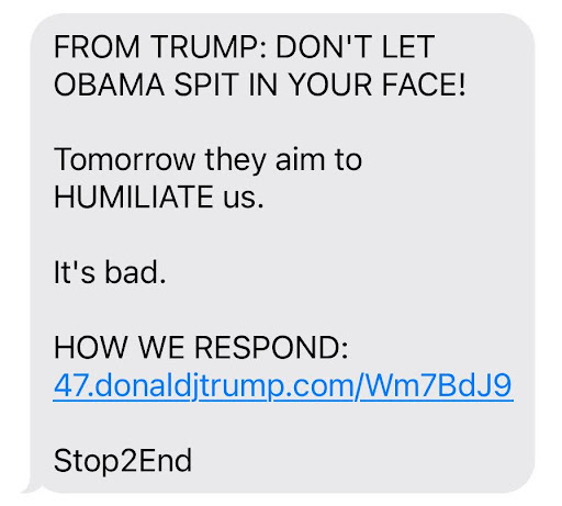 FROM TRUMP: DON'T LET OBAMA SPIT IN YOUR FACE! Tomorrow they aim to HUMILIATE us. It's bad. HOW WE RESPOND:
