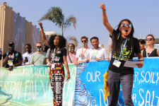 Activists at a climate rally