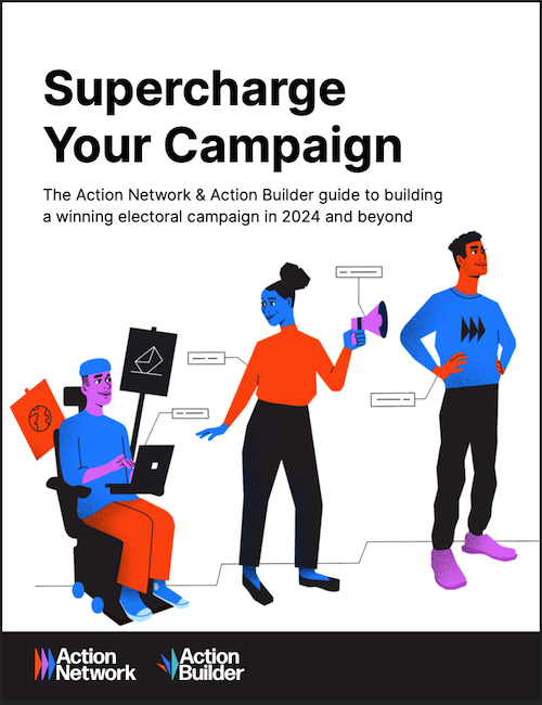 The cover of the guide entitled "Supercharge Your Campaign"