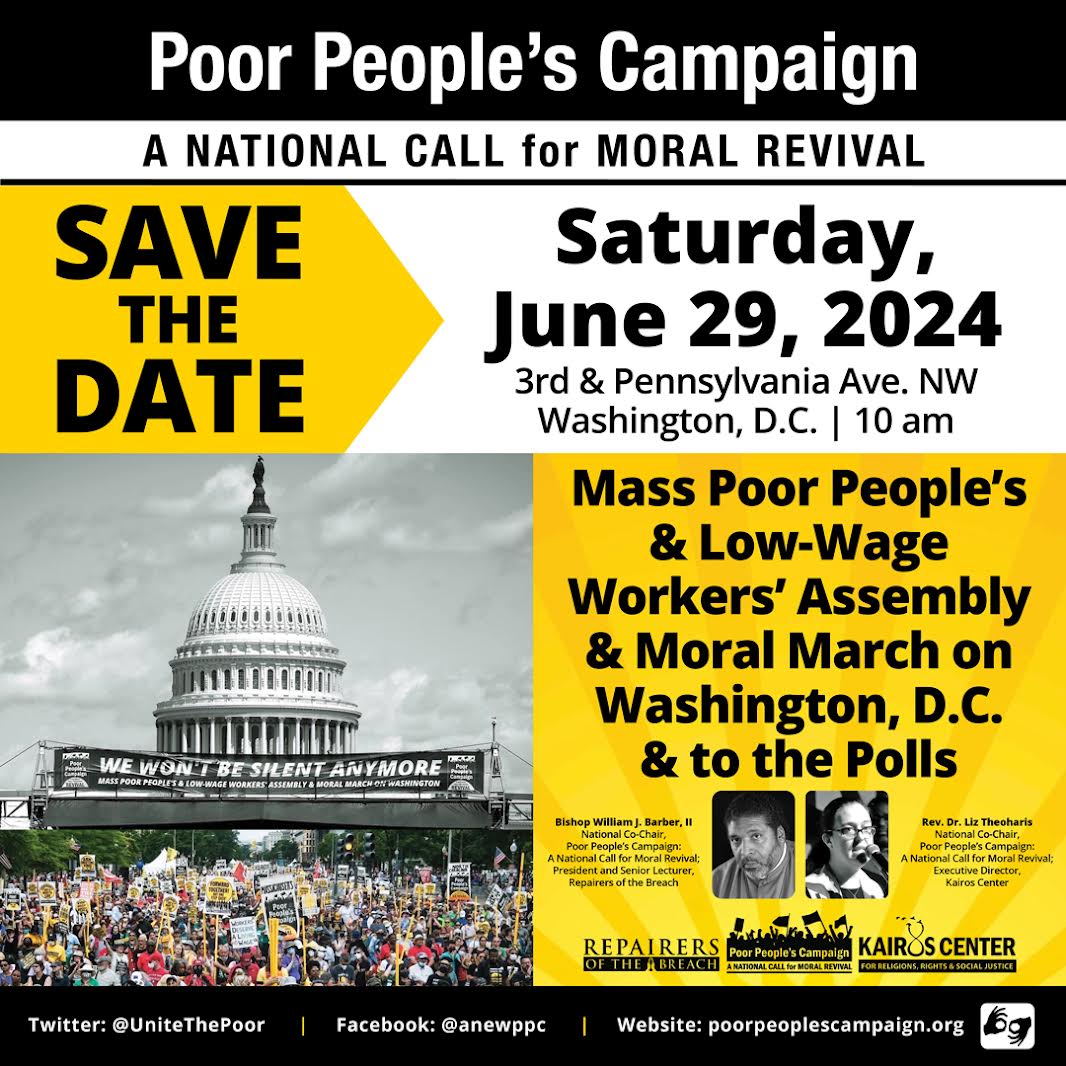 Join our June 29th mass assembly on moral march on Washington D.C. and to the polls!