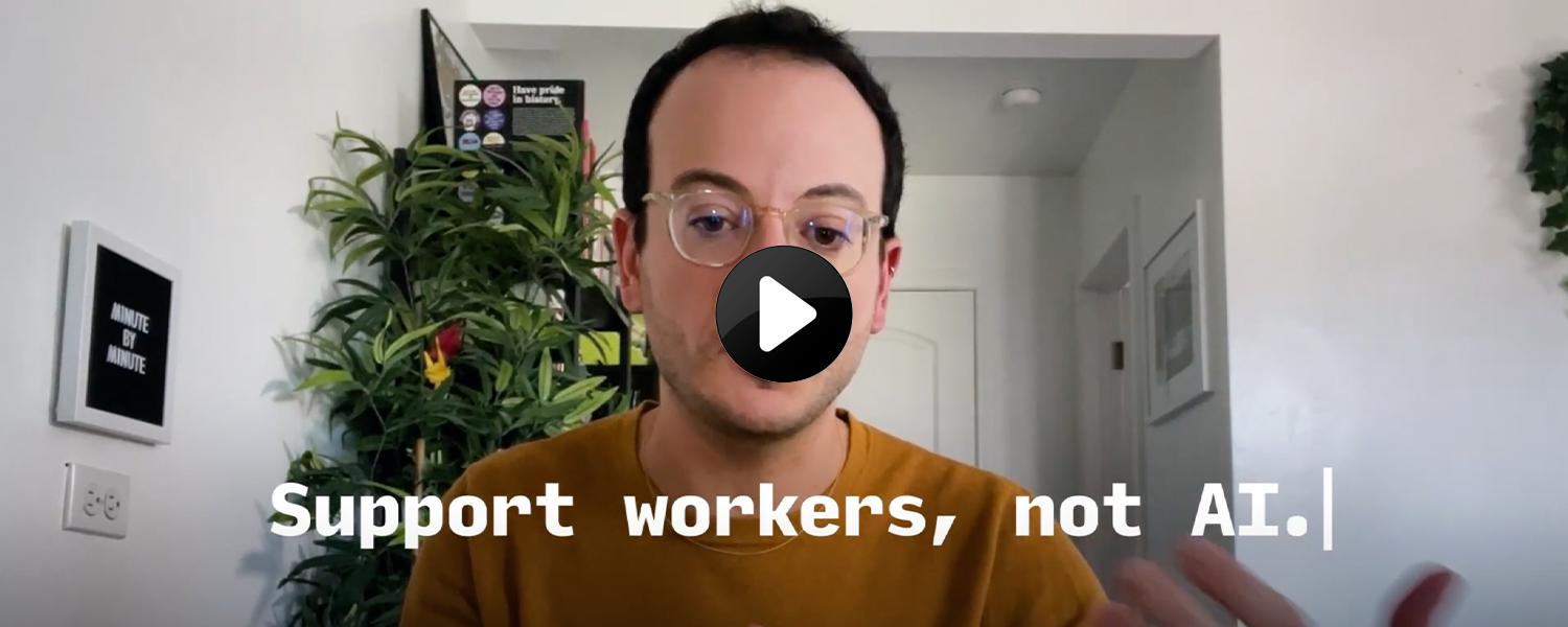 Screengrab from AI and gig workers video