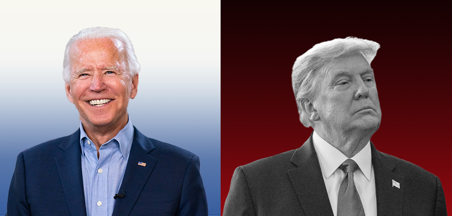 Photos of Joe Biden and Donald Trump