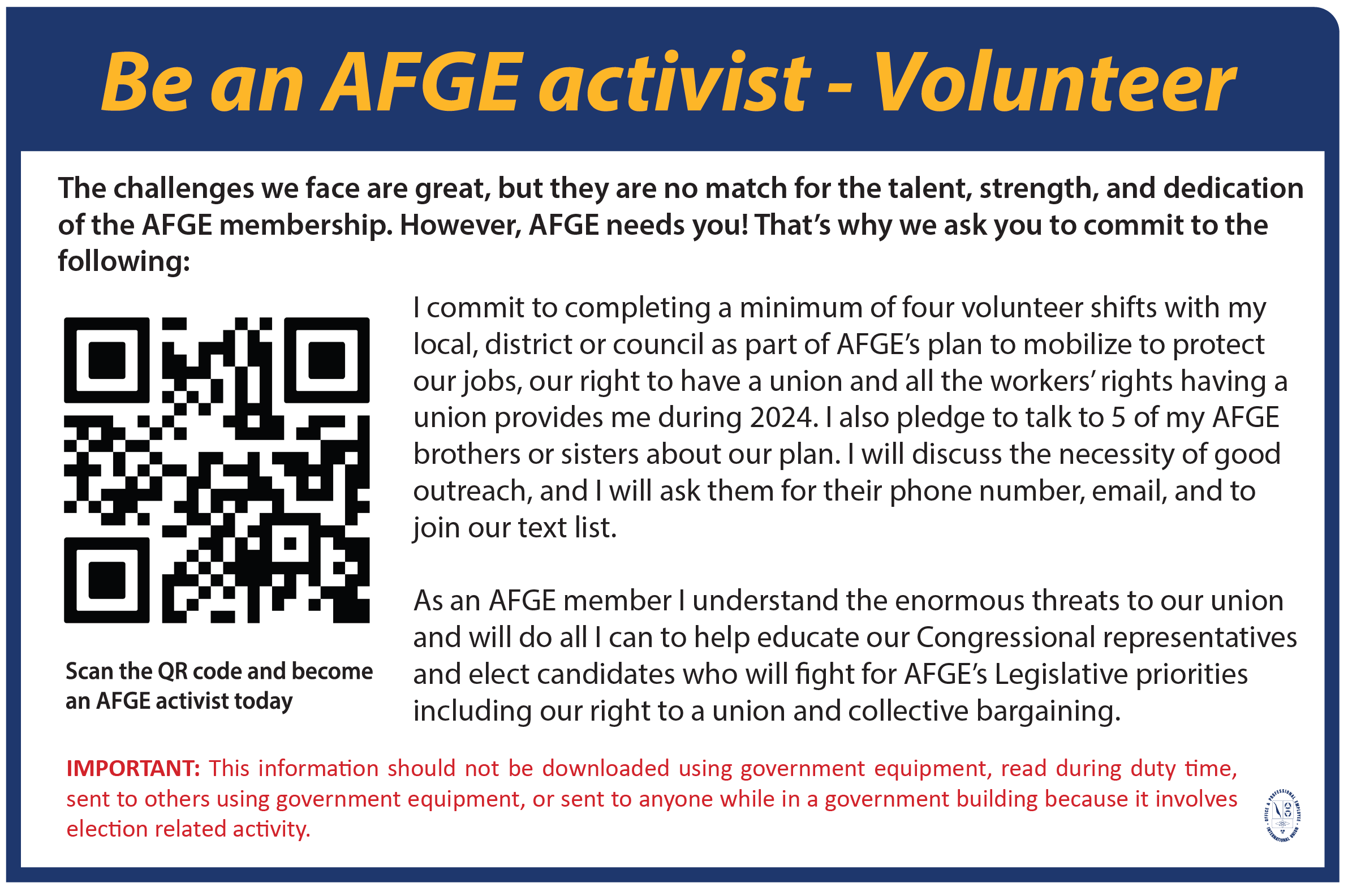 Volunteer postcard