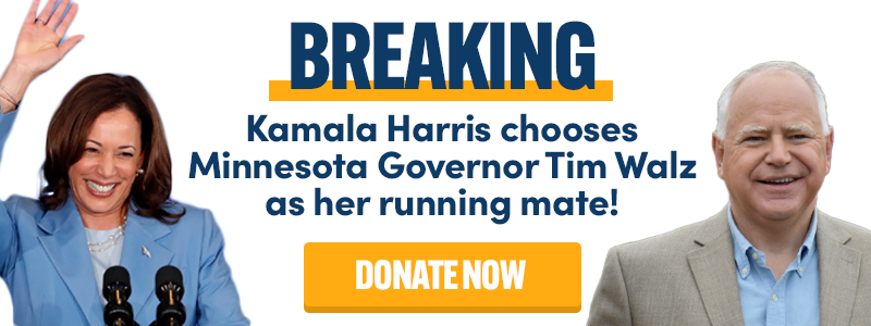 BREAKING: Kamala Harris has chosen Tim Walz as her running mate!