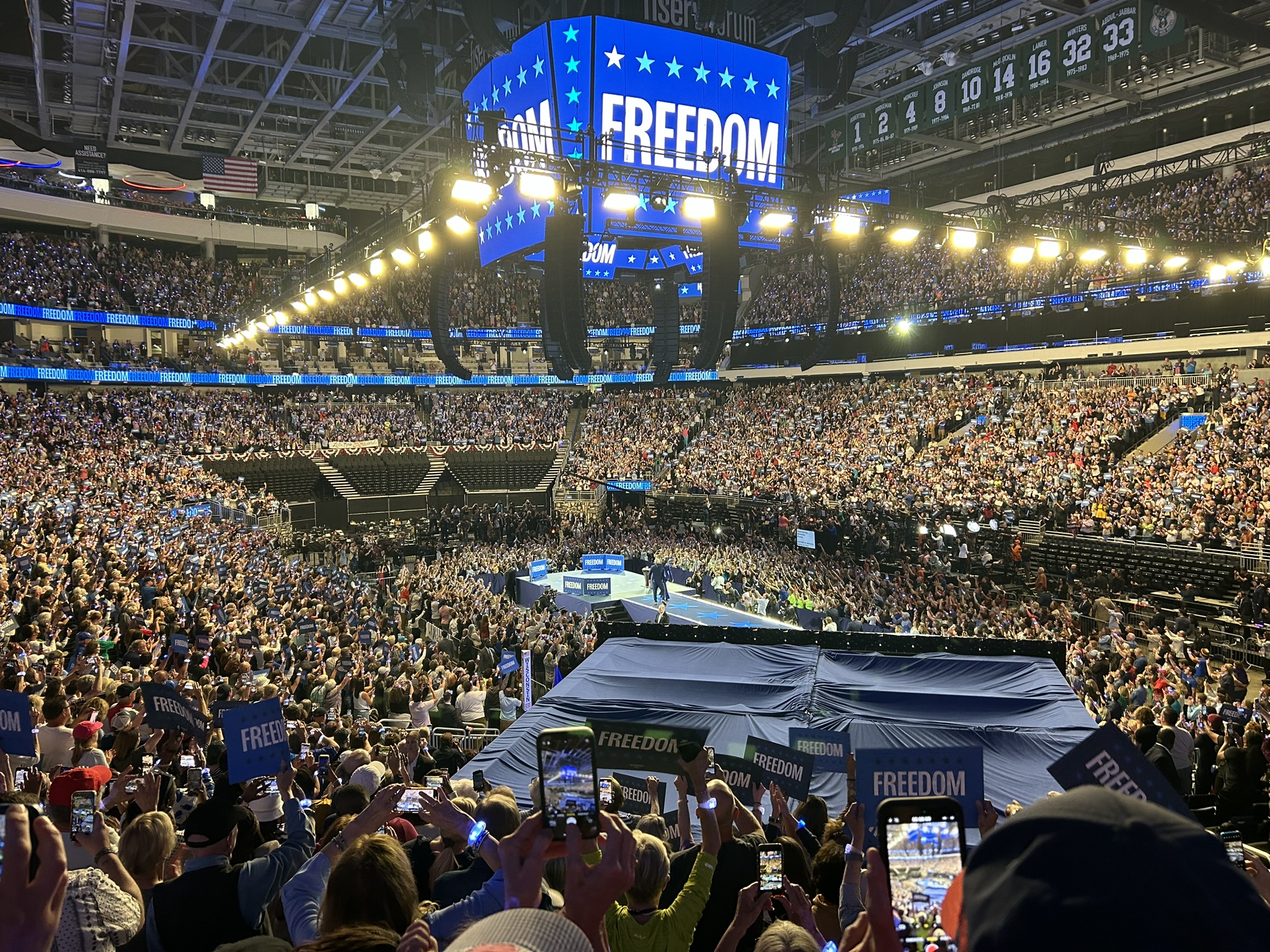 Photo:  Rally crowd Fiserv Forum 