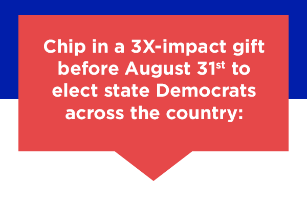 Chip in a 3X-impact gift to elect state Democrats across the country: