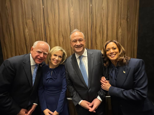 Tim Walz, Gwen Walz, Doug Emhoff, Kamala Harris