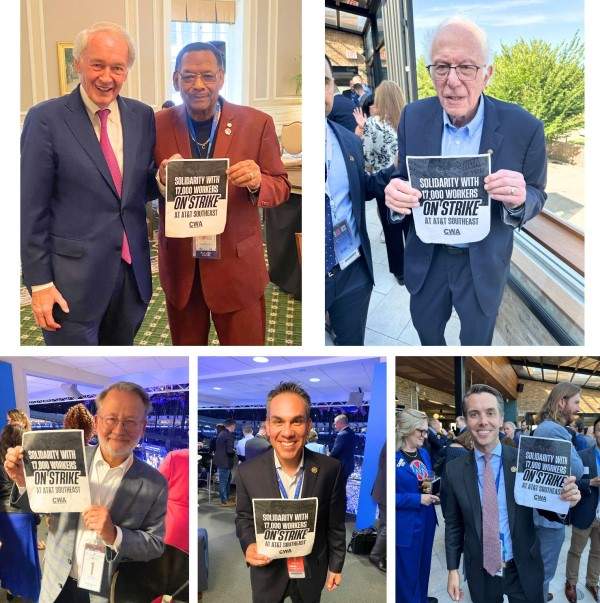 Electeds at the DNC show support for AT&T strikers