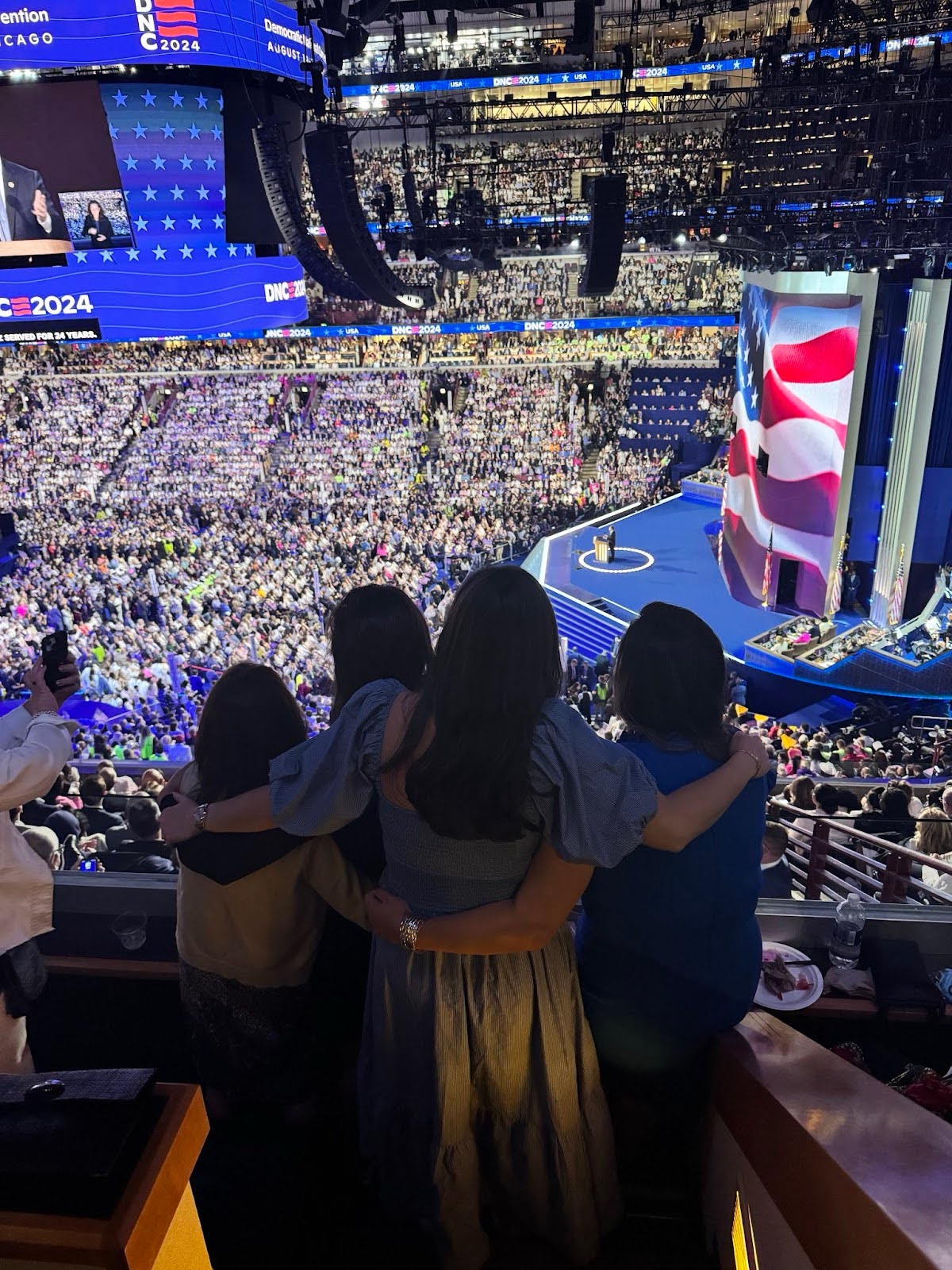 my mom and three sisters watching me at the DNC