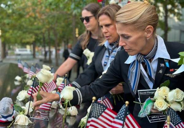 AFA-CWA President at the 9/11 Memorial at Ground Zero with AFA-CWA Honor Guard